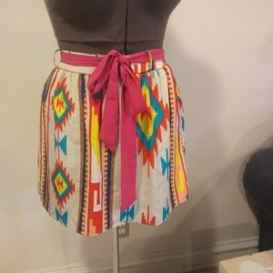 Dillard's Multi-Colored Southwest Print Mini Skirt